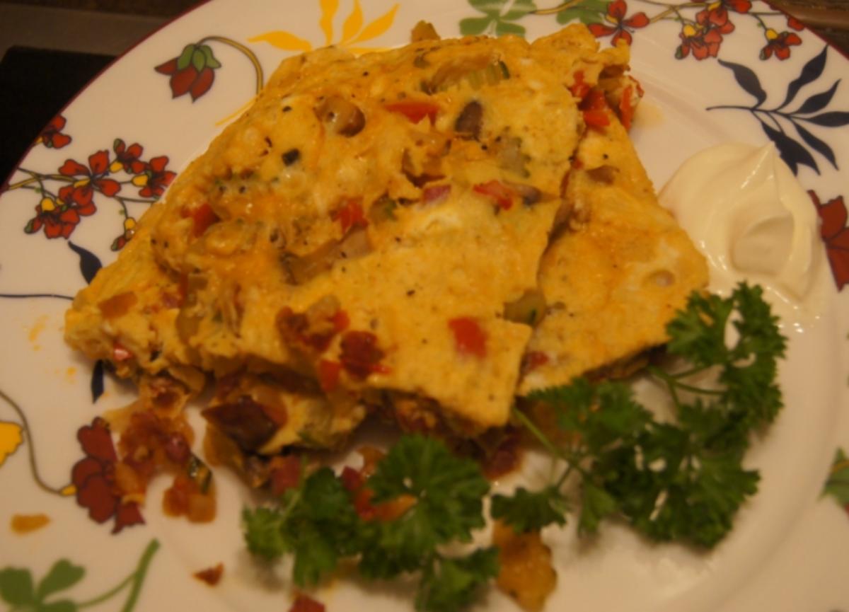 Omelett mit pikanten Gemüsemix - Rezept - Bild Nr. 5265