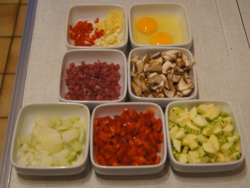 Omelett mit pikanten Gemüsemix - Rezept - Bild Nr. 5267