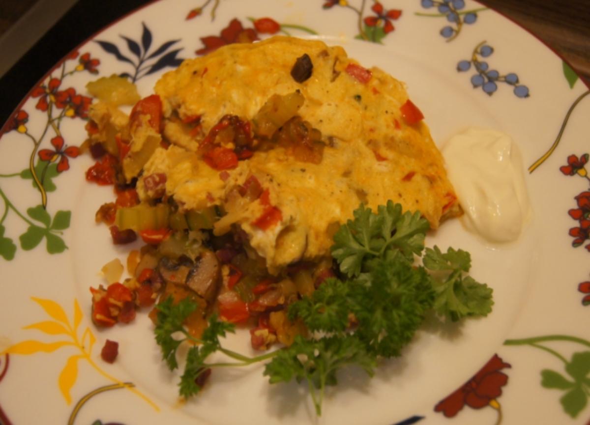 Omelett mit pikanten Gemüsemix - Rezept - Bild Nr. 5282