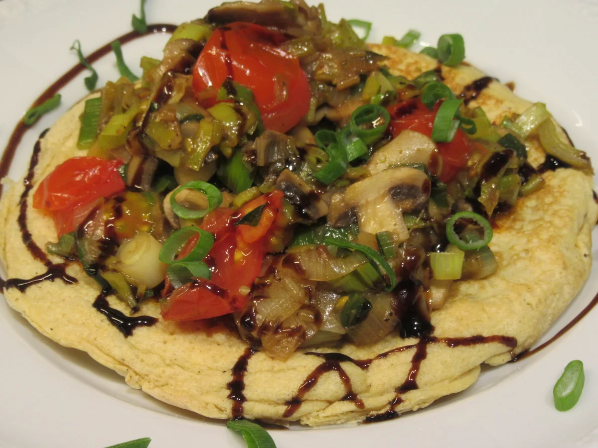 Rezept: Vollwert: Socca mit Gemüseauflage Bild Nr. 5281 Vollwert: Socca mit Gemüseauflage - Rezept - Bild Nr. 5281
