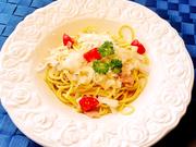 Knoblauch-Spaghetti mit Schinken und Pesto - Rezept - Bild Nr. 5323