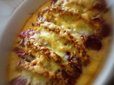 Brotauflauf mit Kasseler und Sauerkraut - Rezept - Bild Nr. 5347