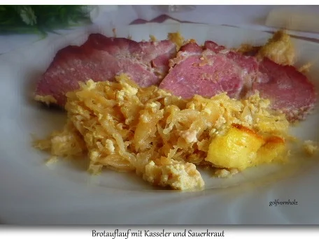 Brotauflauf mit Kasseler und Sauerkraut - Rezept - Bild Nr. 5348