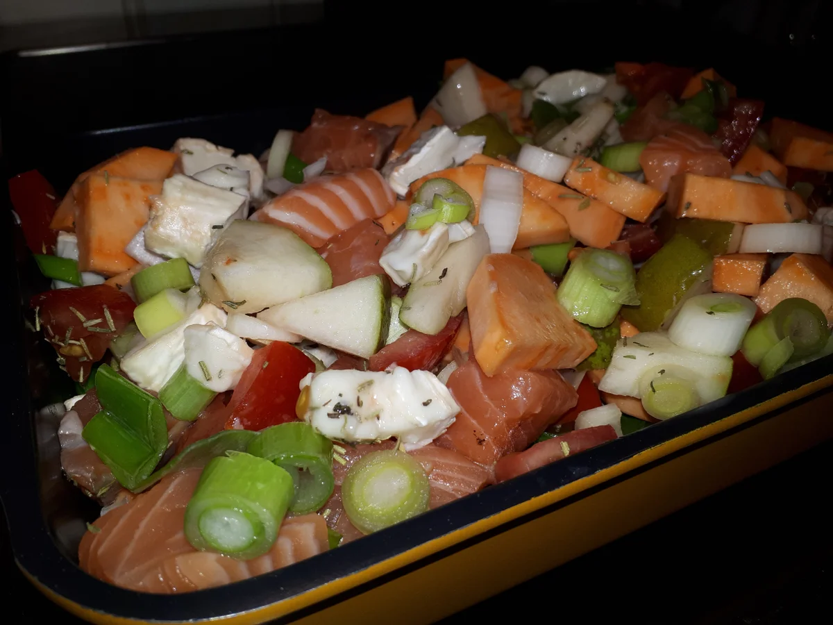 Rezept: BiNe` S LACHS - SÜSSKARTOFFEL - TOMATENAUFLAUF Bild Nr. 5351 BiNe` S LACHS - SÜSSKARTOFFEL - TOMATENAUFLAUF - Rezept - Bild Nr. 5351