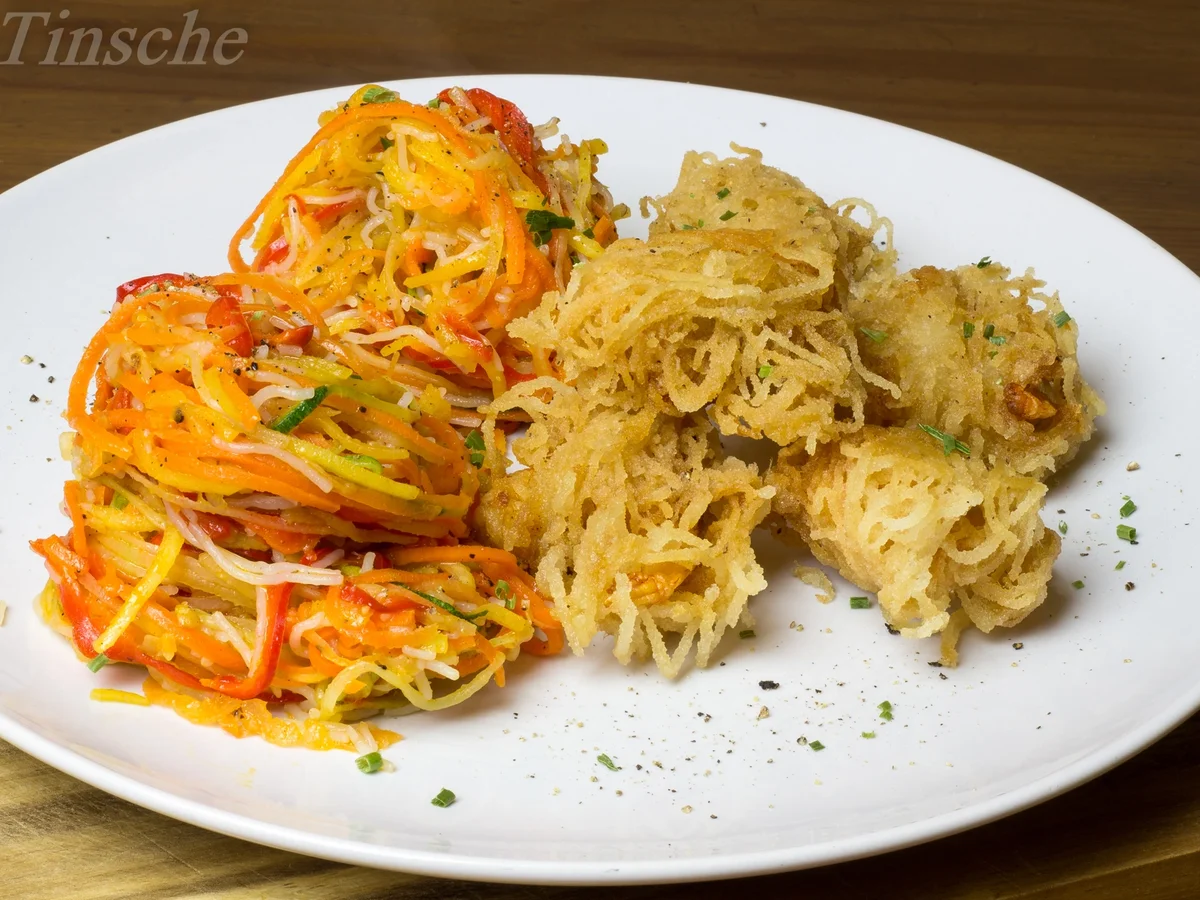 Knusper-Garnelen mit Gemüsenudeln - Rezept - Bild Nr. 5361