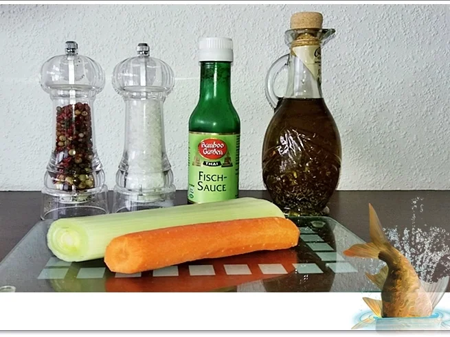 Gebackene Dorade aus dem Ofen, im Gemüsebett - Rezept - Bild Nr. 5357