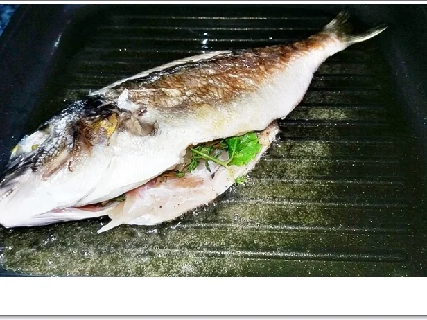 Gebackene Dorade aus dem Ofen, im Gemüsebett - Rezept - Bild Nr. 5361