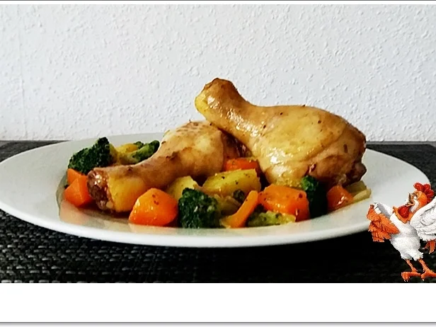 Marinierte Hähnchen-Unterschenkel aus dem Backofen mit Beilage - Rezept - Bild Nr. 5352
