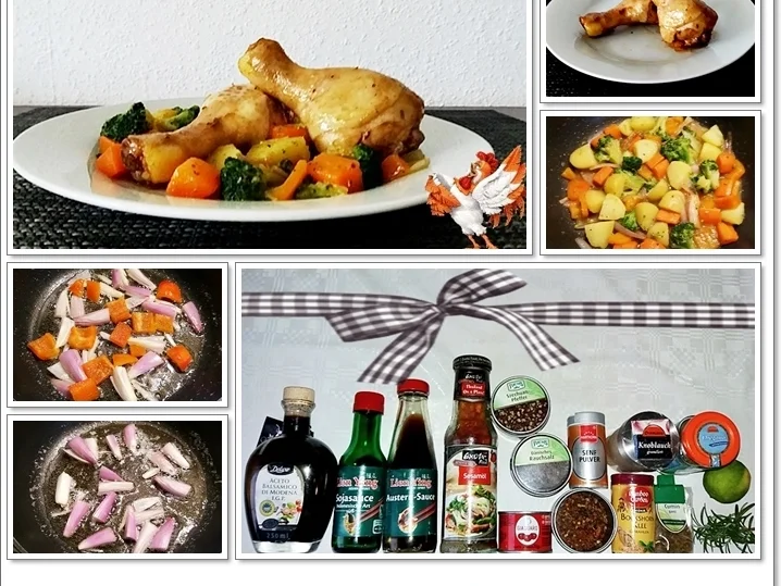 Marinierte Hähnchen-Unterschenkel aus dem Backofen mit Beilage - Rezept - Bild Nr. 5363