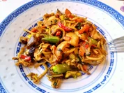 Gebratene Nudeln mit Huhn - Rezept - Bild Nr. 5583