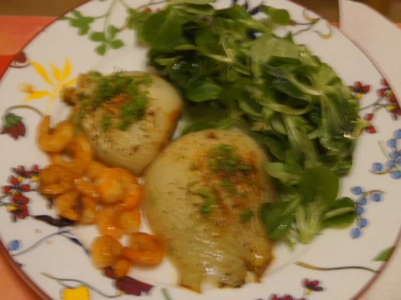Fenchel-Garnelen-Feldsalat Teller - Rezept - Bild Nr. 5396