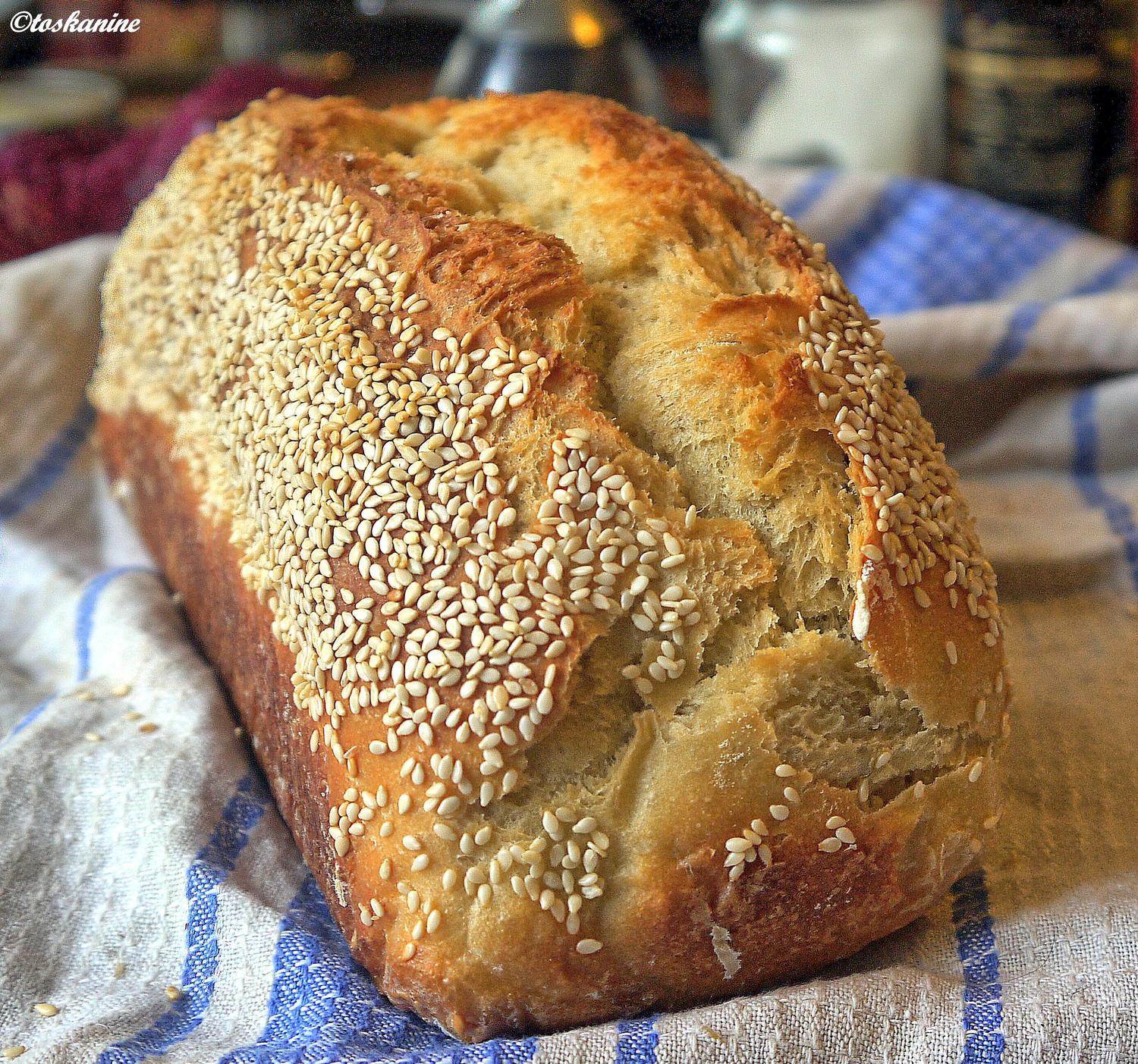 Kastenweißbrot mit Sesam - Rezept mit Bild - kochbar.de