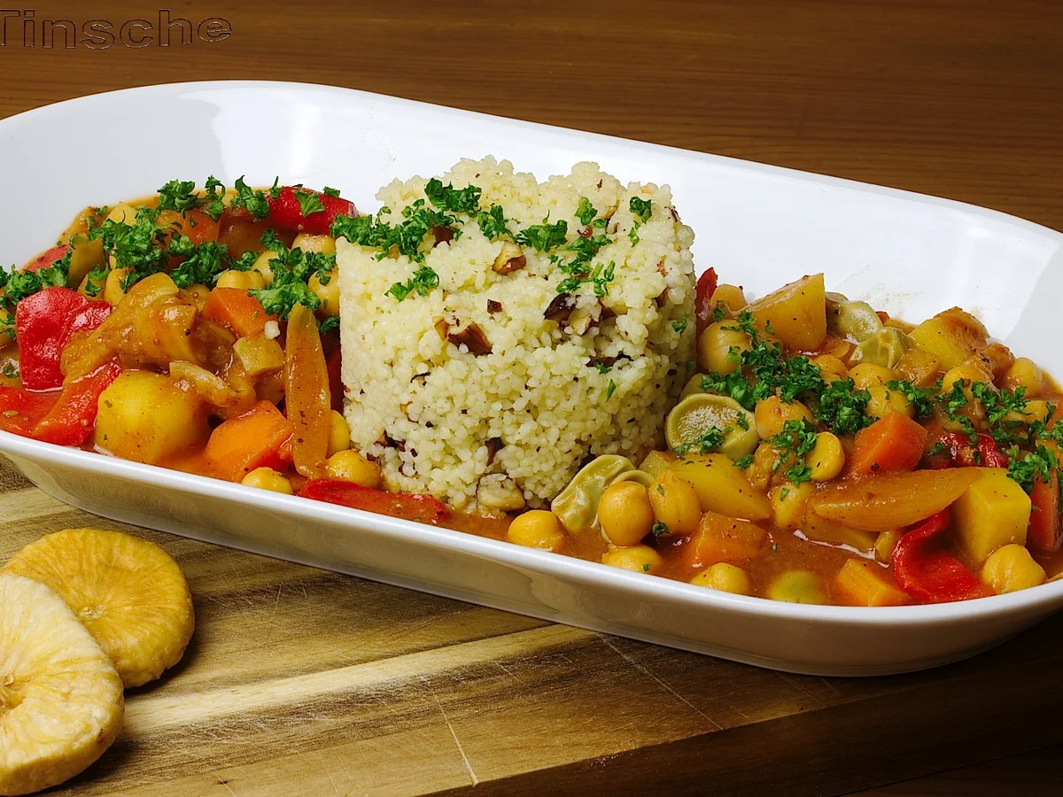 Kichererbsengemüse mit Mandelcouscous & Safransahne - Rezept - Bild Nr. 5416
