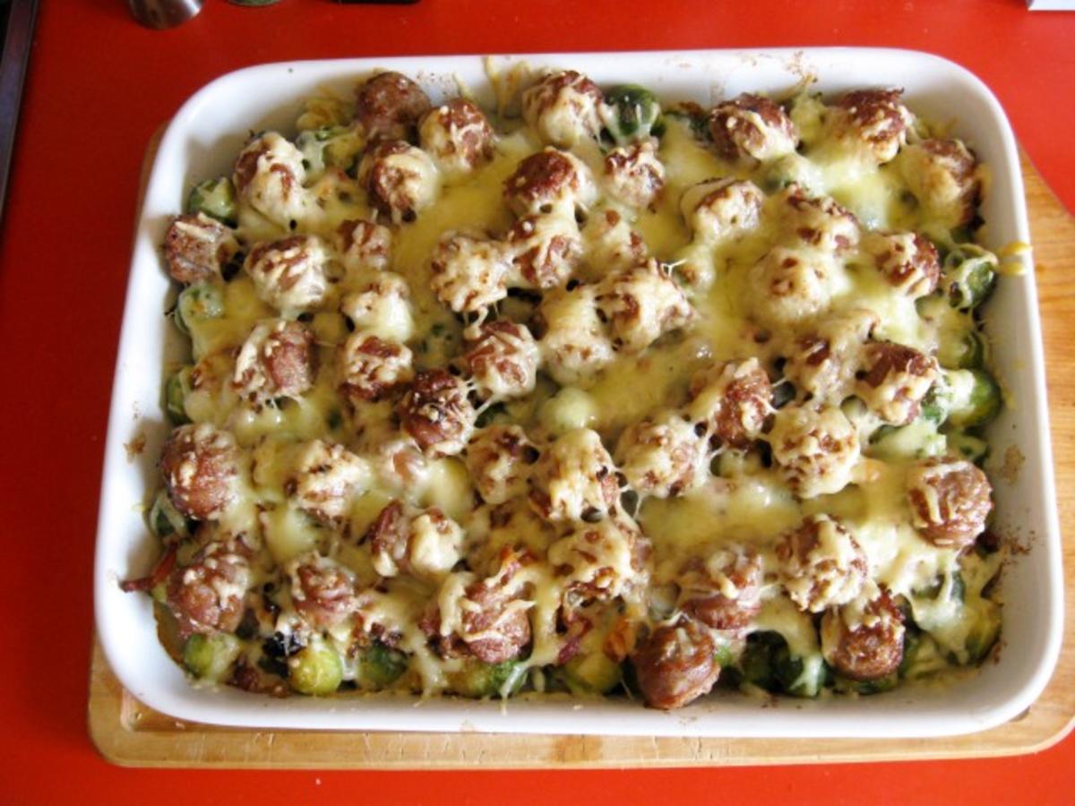 Rosenkohl Auflauf mit Bratwurst - Rezept - Bild Nr. 5435