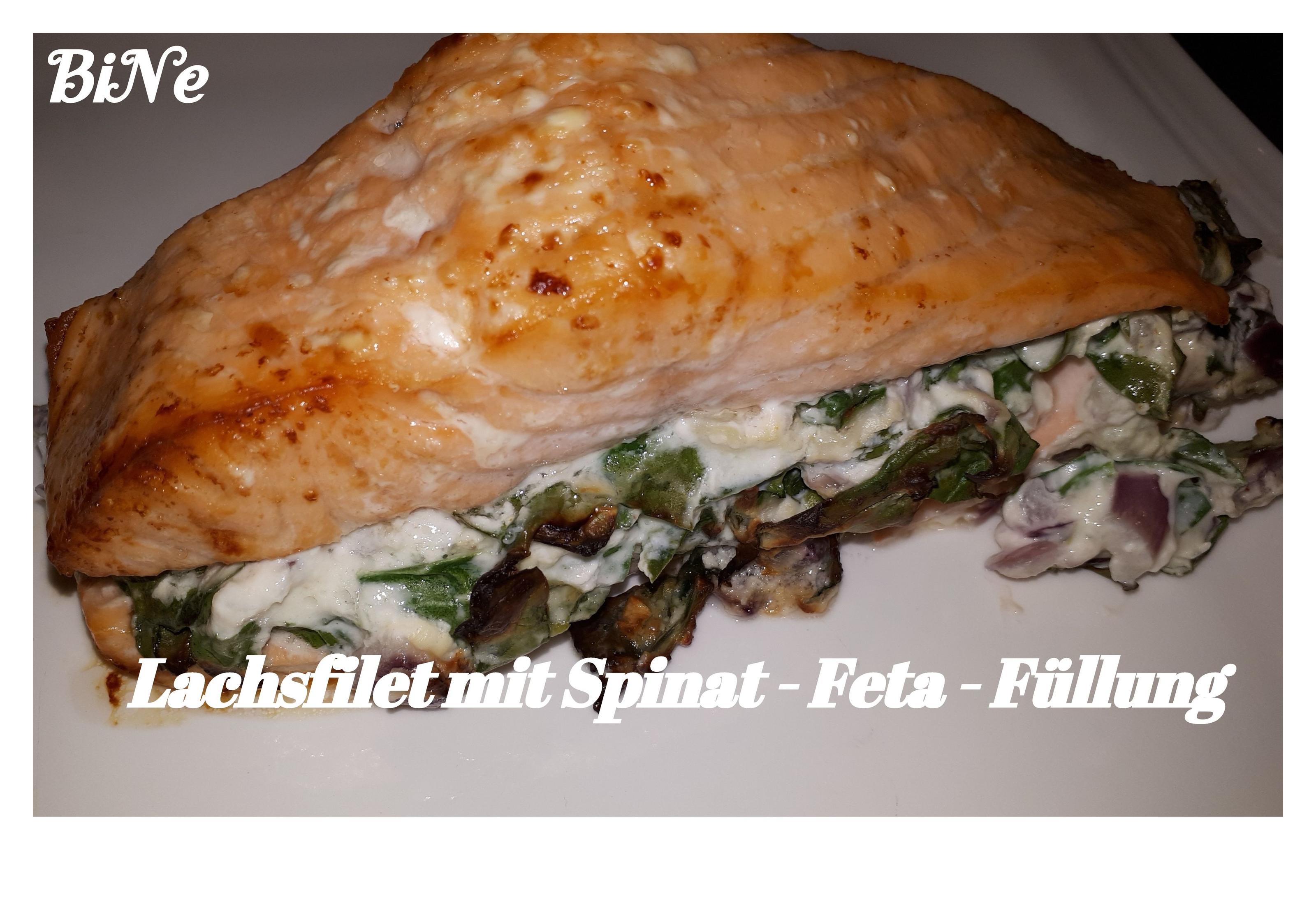 BiNe` S LACHSFILET MIT SPINAT - FETA - FÜLLUNG - Rezept von Bine13100