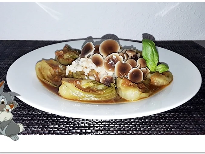 Pak Choi mit ➯ Reis und ➯ Samthaube - Rezept - Bild Nr. 5485