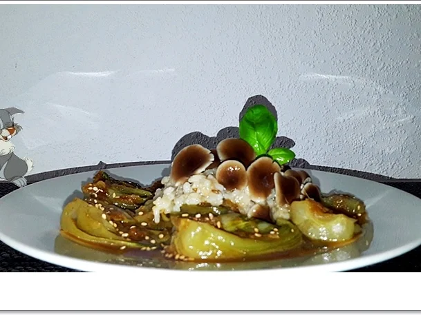 Pak Choi mit ➯ Reis und ➯ Samthaube - Rezept - Bild Nr. 5497