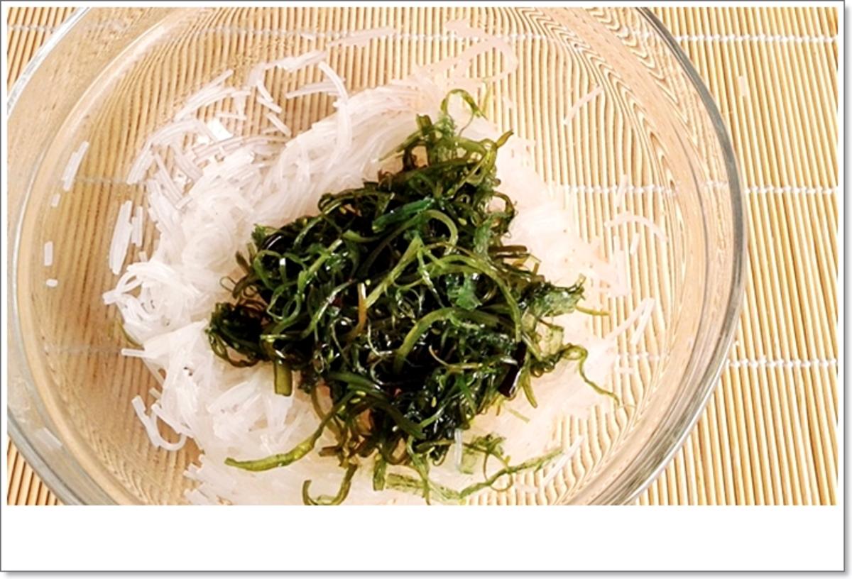 Gebratene Schollen-Filets  auf  Wakame - Glasnudeln Salat - Rezept - Bild Nr. 5492
