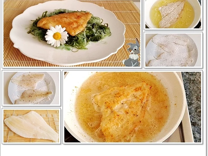 Gebratene Schollen-Filets  auf  Wakame - Glasnudeln Salat - Rezept - Bild Nr. 5495