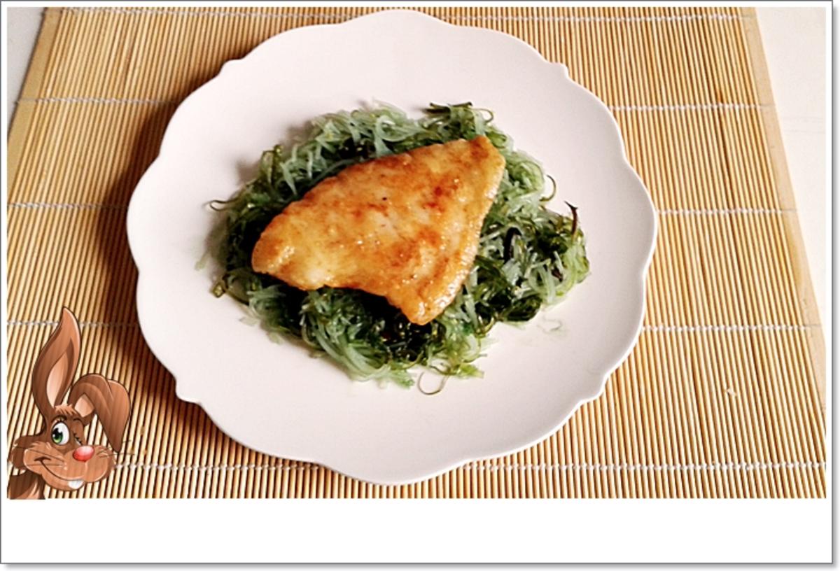 Gebratene Schollen-Filets  auf  Wakame - Glasnudeln Salat - Rezept - Bild Nr. 5497