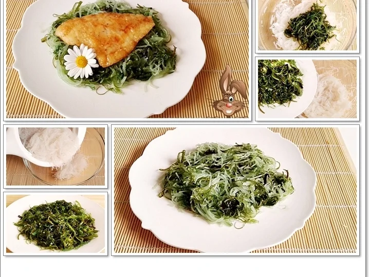 Gebratene Schollen-Filets  auf  Wakame - Glasnudeln Salat - Rezept - Bild Nr. 5498