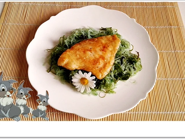 Gebratene Schollen-Filets  auf  Wakame - Glasnudeln Salat - Rezept - Bild Nr. 5499