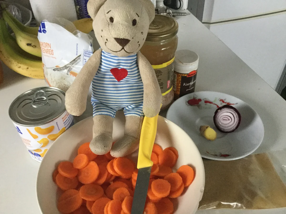 Rezept: Kurkuma-Reis mit Möhren-Ingwer-Soße Bild Nr. 5485 Kurkuma-Reis mit Möhren-Ingwer-Soße - Rezept - Bild Nr. 5485