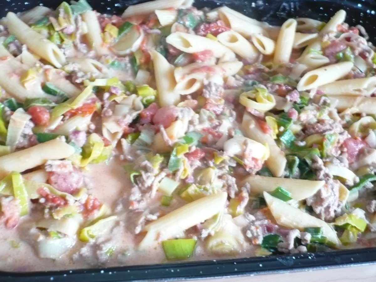 Lauch - Hack - Nudel - Auflauf - Rezept - Bild Nr. 5489