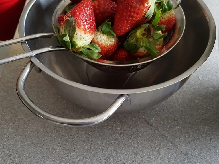 "Biskuitrolle" mit Erdbeer-Sahnefüllung sowie Schokotopping - Rezept - Bild Nr. 5494