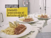 Rezept: "Schwabenteller": Zwiebelrostbraten an Maultaschen und Mรถhren Bild Nr. 2 "Schwabenteller": Zwiebelrostbraten an Maultaschen und Mรถhren - Rezept - Bild Nr. 2