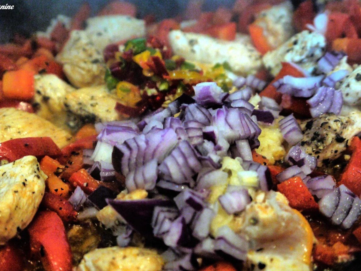 Pasta mit Hähnchenbrust und Spitzpaprika in Weinbrandsauce - Rezept - Bild Nr. 5