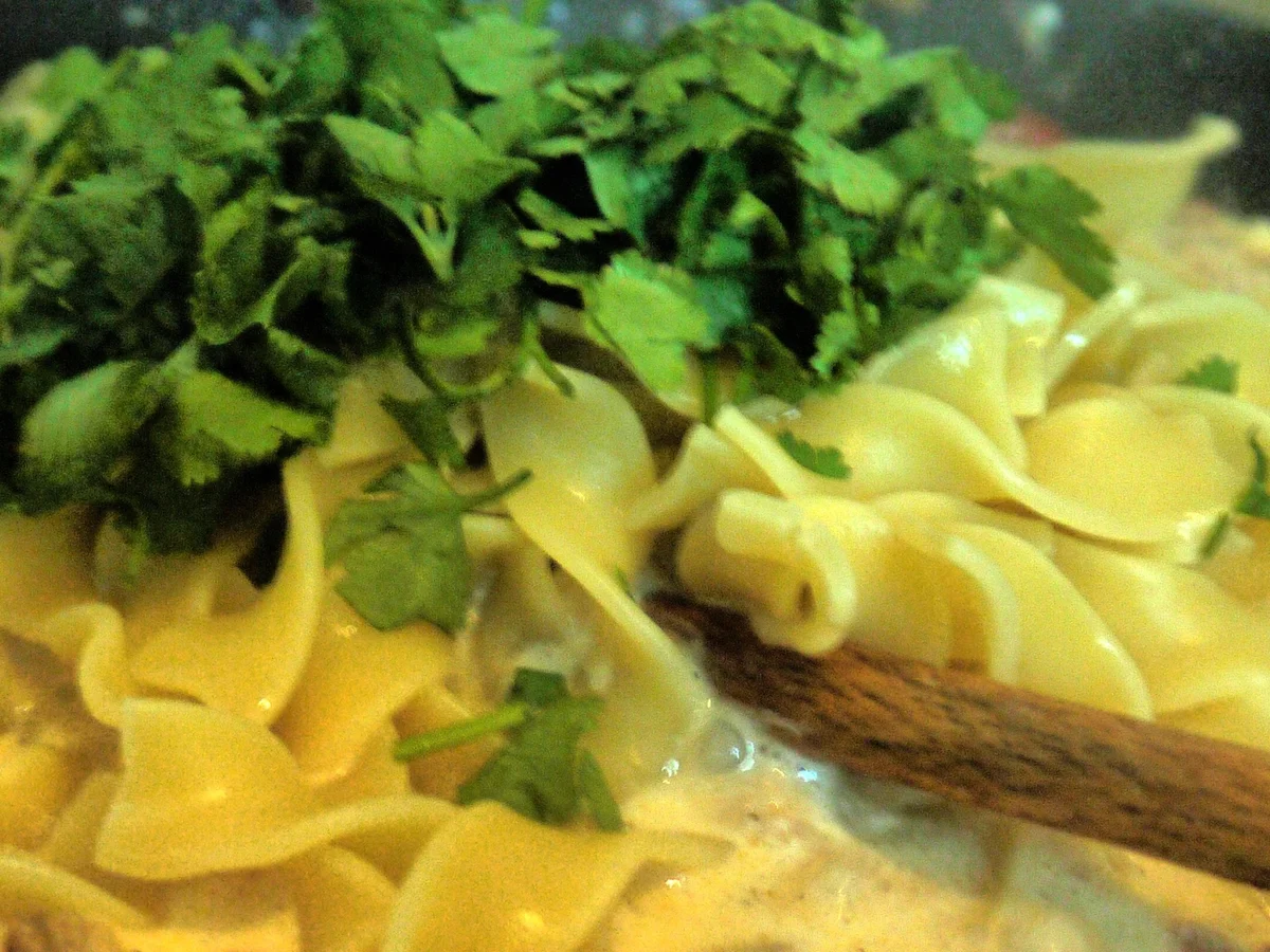 Pasta mit Hähnchenbrust und Spitzpaprika in Weinbrandsauce - Rezept - Bild Nr. 8