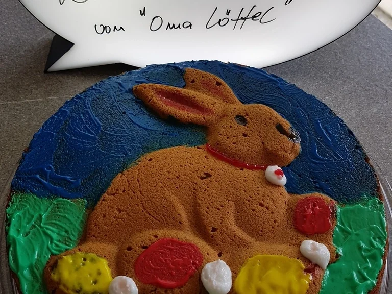 "Rodon"  Schoko-Vanillekuchen mit Hasenmotiv zu Ostern - Rezept - Bild Nr. 5512