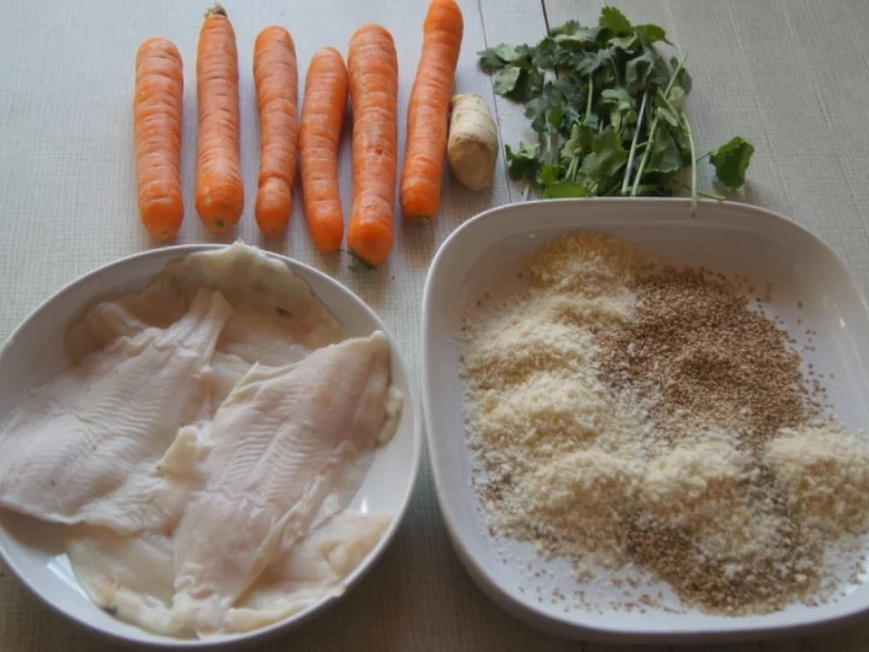 Sesamscholle mit Honig-Möhrenblüten - Rezept - Bild Nr. 5522