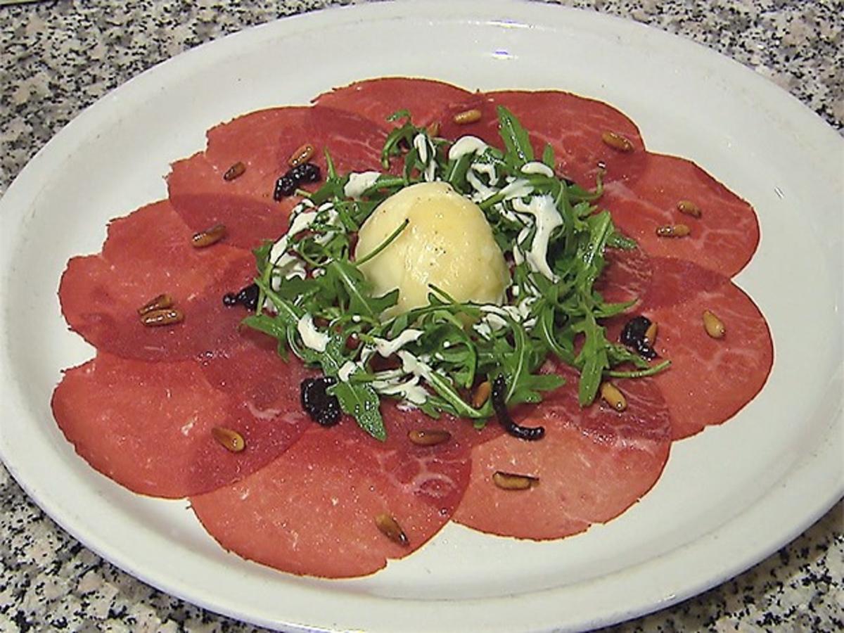 Rindercarpaccio mit Parmesan und Rucola (Ansgar Brinkmann) - Rezept ...