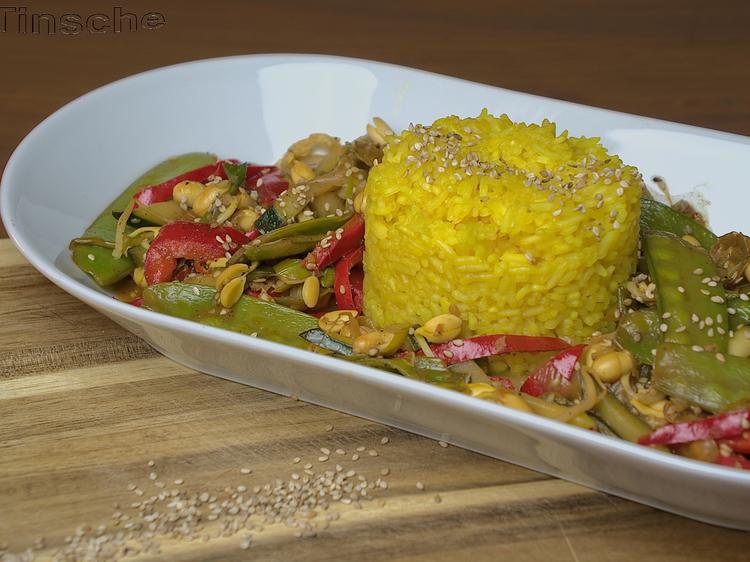 Asiatisches Mischgemüse mit Curryreis - einfach - von sTinsche