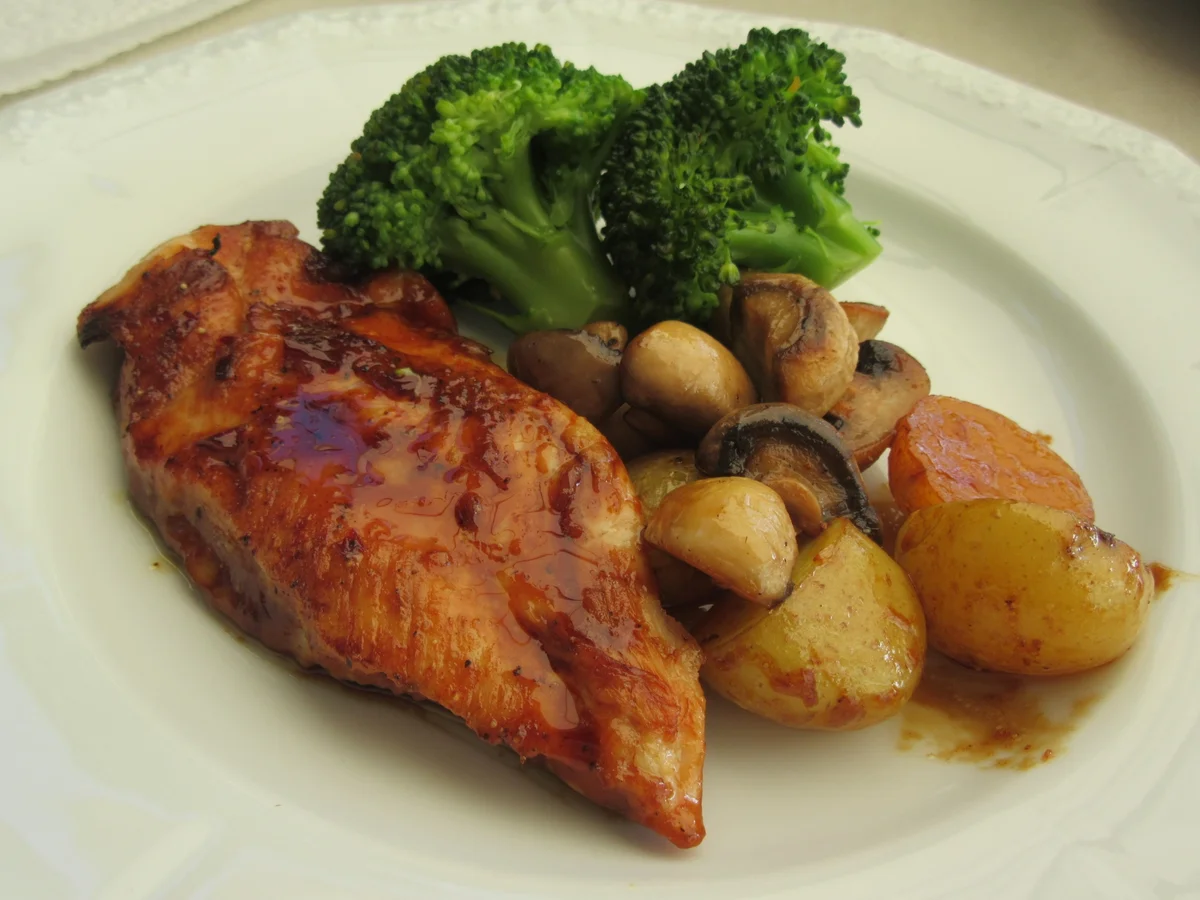 Lackierte Hähnchenbrust mit Ajvar-Kartoffeln - Rezept - Bild Nr. 5618