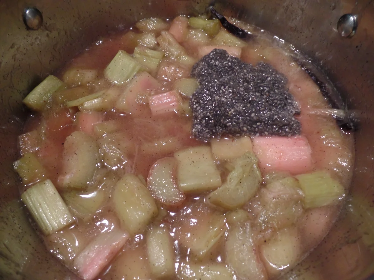 Rhabarber -Chia-Grütze mit Sahne - Rezept - Bild Nr. 5621