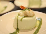 Panna Cotta von weißem und grünem Spargel mit gebratenen Garnelen - Rezept - Bild Nr. 5636