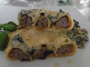 Cannelloni mit Brätfüllung, Spinat-Frischkäse-Soße und Parmesan-Haube - Rezept - Bild Nr. 5645