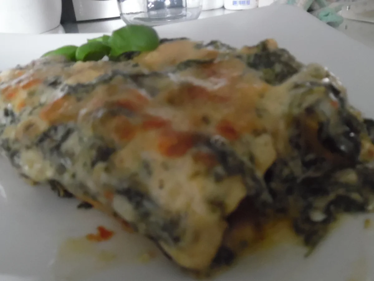 Rezept: Cannelloni mit Brätfüllung, Spinat-Frischkäse-Soße und Parmesan-Haube Bild Nr. 5646 Cannelloni mit Brätfüllung, Spinat-Frischkäse-Soße und Parmesan-Haube - Rezept - Bild Nr. 5646