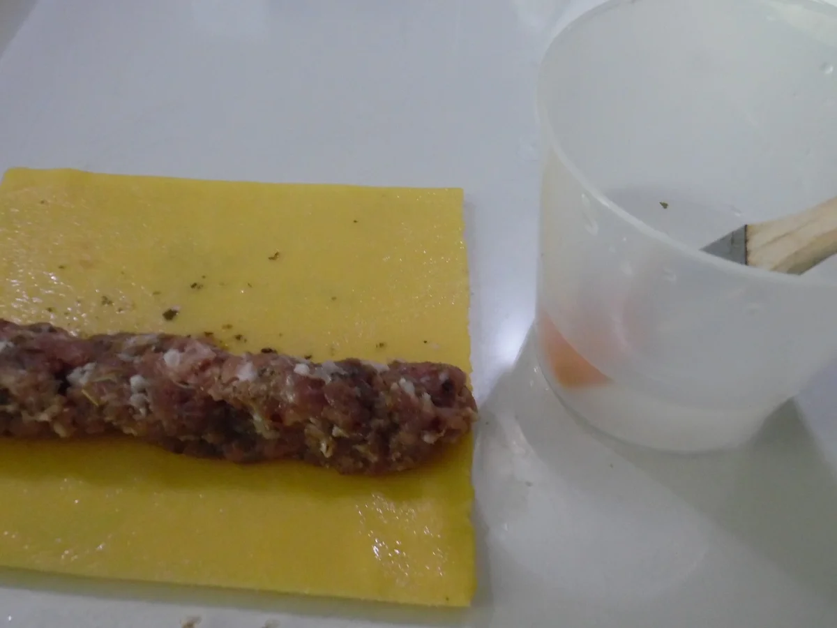 Rezept: Cannelloni mit Brätfüllung, Spinat-Frischkäse-Soße und Parmesan-Haube Bild Nr. 5651 Cannelloni mit Brätfüllung, Spinat-Frischkäse-Soße und Parmesan-Haube - Rezept - Bild Nr. 5651