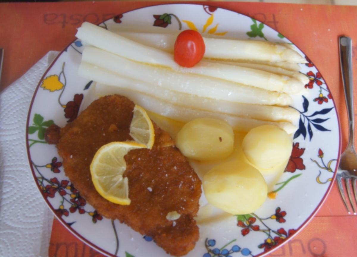 Spargel mit Frühkartoffeln und Schweineschnitzel - Rezept - Bild Nr. 5658