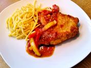 Schnitzel mit pikanter Paprikasoße - Rezept - Bild Nr. 2