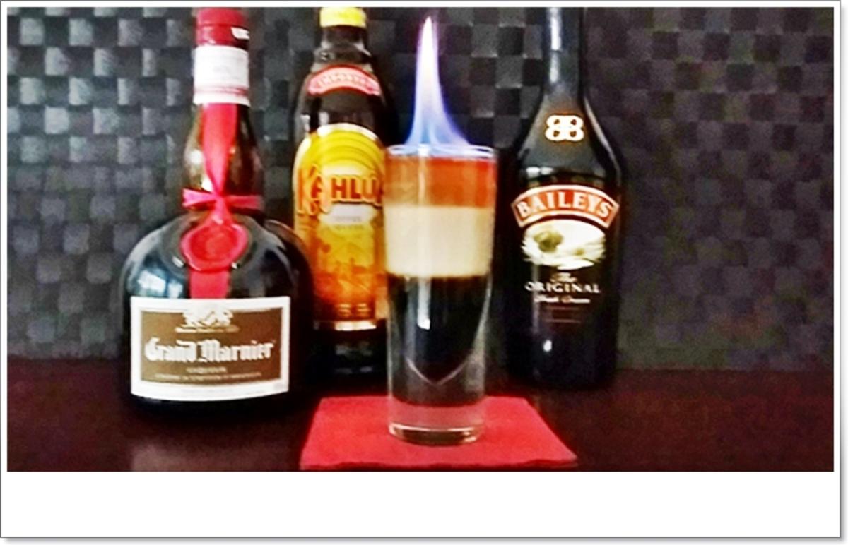"B-52  SHOT" ➯ Drink  mit horizontaler Schichtung - Rezept - Bild Nr. 5664