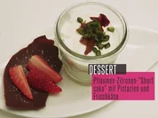 Pflaumen-Zitronen-Shortcake mit Pistazien und Frischkäse - Rezept - Bild Nr. 2