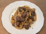 Fettuccine mit getrockneten Steinpilzen und Rinderfiletstreifen - Rezept - Bild Nr. 5677