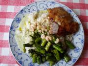 Panierter Fisch mit Reis und grünem Spargel - Rezept - Bild Nr. 5678