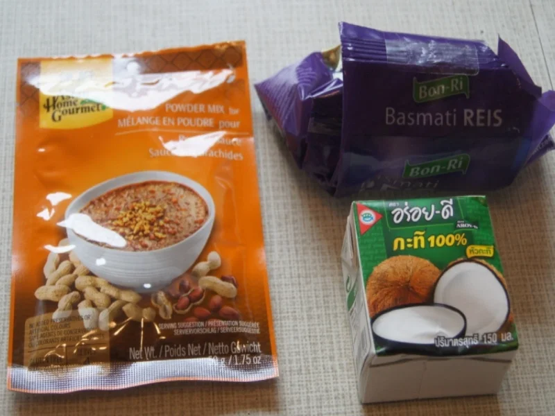 Rezept: Würstchen-Gemüse-Spieße mit Eier-Gemüse-Bratreis und Erdnusssauce Bild Nr. 5682 Würstchen-Gemüse-Spieße mit Eier-Gemüse-Bratreis und Erdnusssauce - Rezept - Bild Nr. 5682