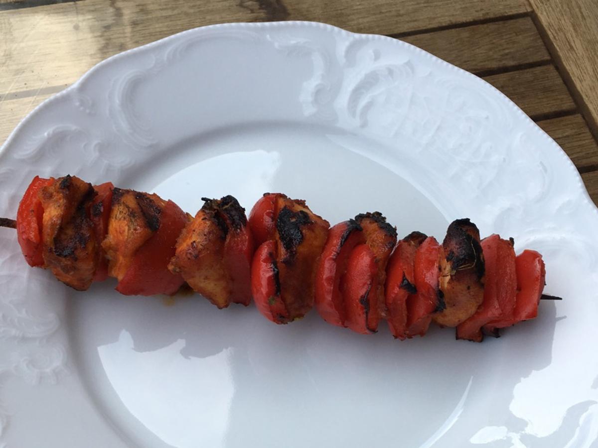 BBQ Hähnchen-Paprika Spieße - Rezept mit Bild - kochbar.de